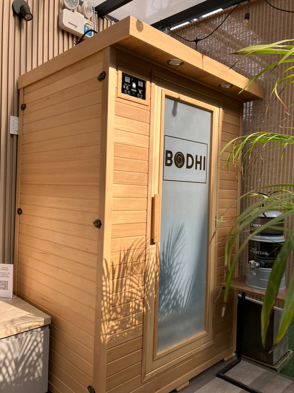 Disfruta de una relajación profunda, desintoxicación y alivio muscular en la comodidad de tu hogar con el BODHI SAUNA INFRARROJO.